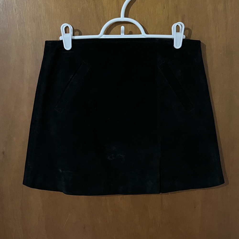 Revolve black suede mini skirt